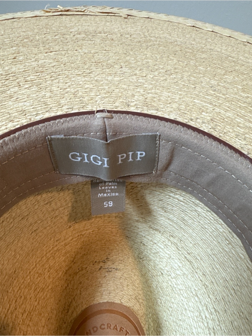 GIGI PIP Neutral Rancher Straw Hat with Leather Band - Picture 5 of 7